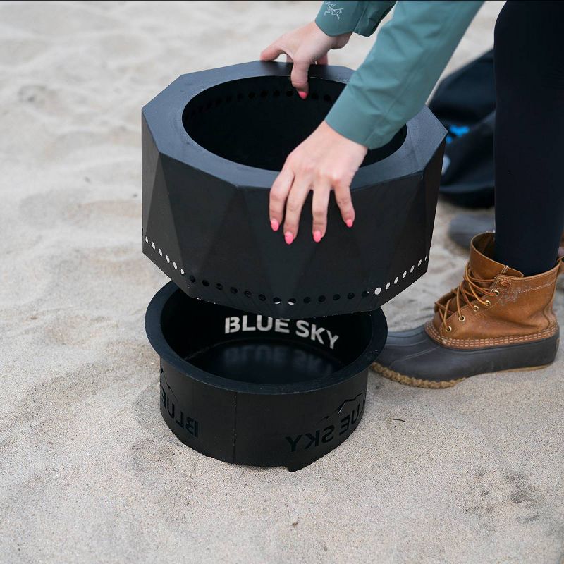 The Ridge Portable Pellet Fire Pit - Black - Blue Sky Outdoor Living