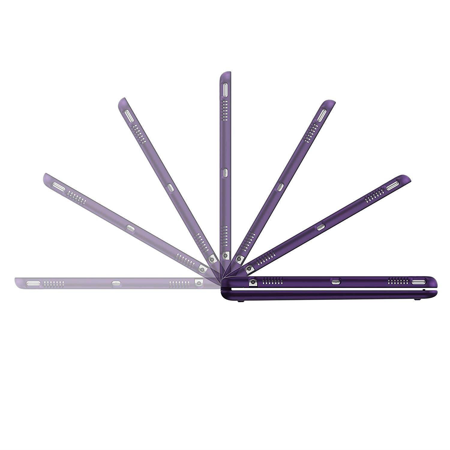 iPad Keyboard Case for iPad 2018 (6th Gen) - iPad 2017 (5th Gen) - iPad Pro 9.7 - iPad Air 2 & 1 - Thin & Light - 360 Rotatable - Wireless/BT - Backlit 10 Color - iPad Case with Keyboard (Violet)