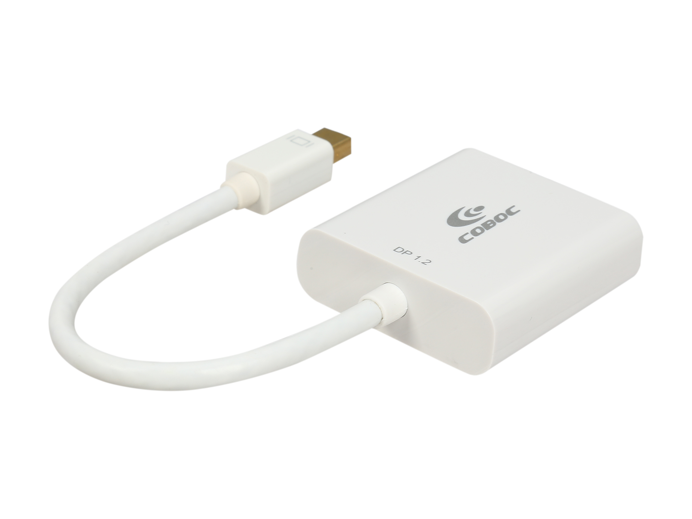 Coboc CL-AD-MDP2DVI-6-WH Mini DP DisplayPort to DVI Video Adapter Converter Compatable with Thunderbolt MacBook