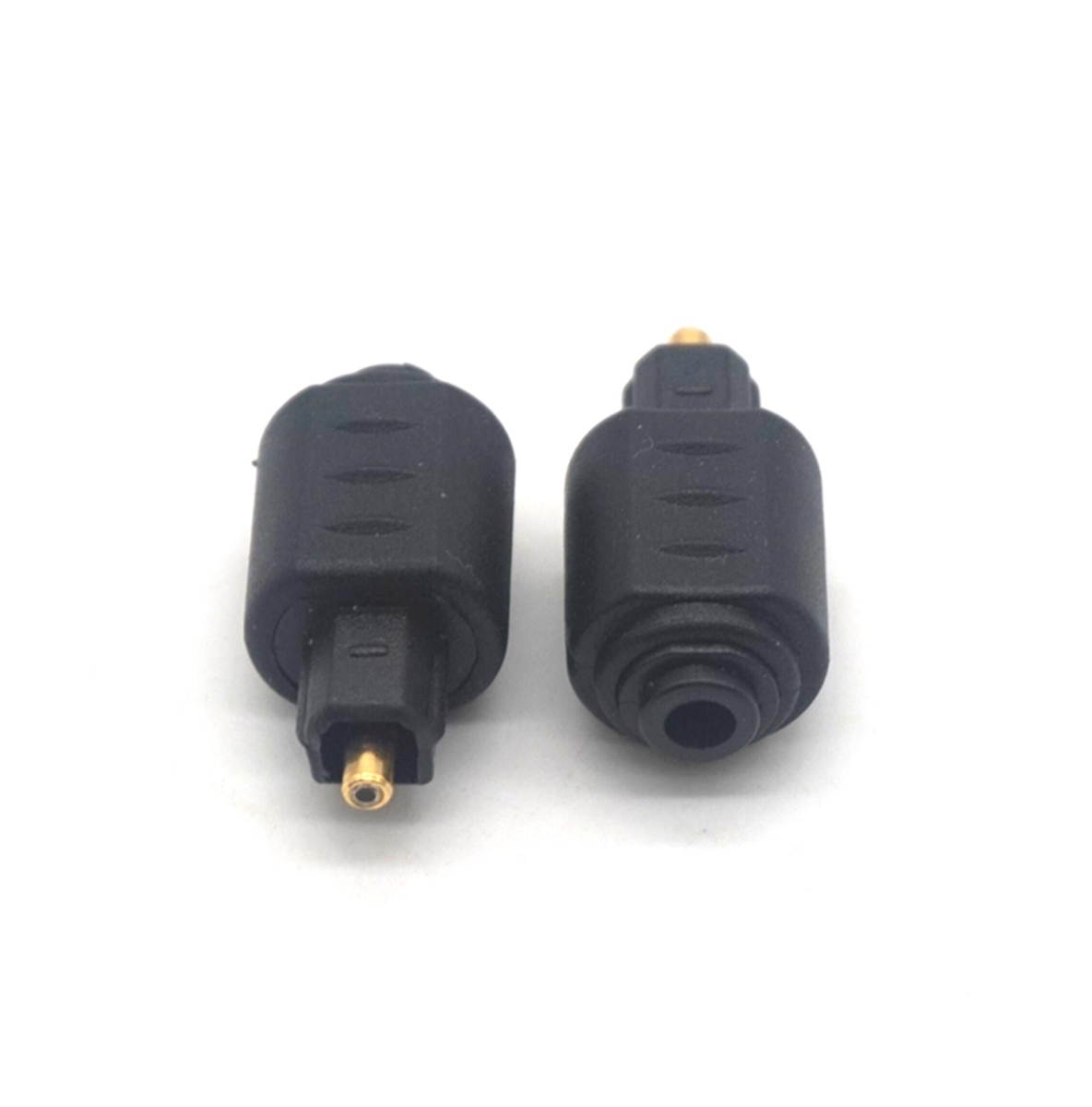 Plugadget 2PCS 3.5mm Black Mini Optical Audio Adapter Female Jack Plug to Digital Toslink Male Plug