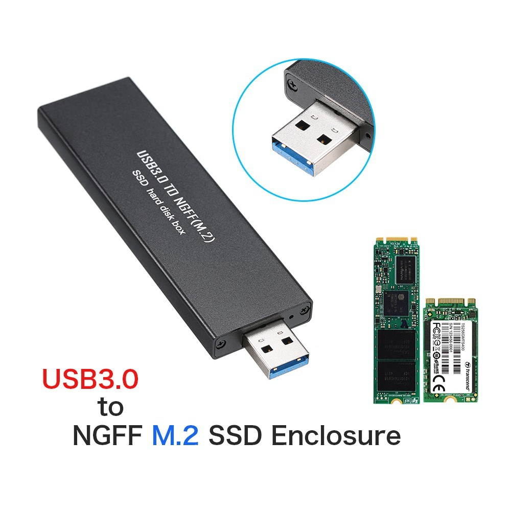 USB3.0 to NGFF M.2 SSD Enclosure M.2 SATA to USB3.0 Adapter Card B-KEY Hard Drive Disk