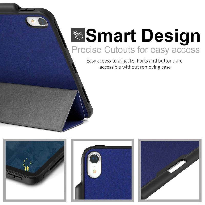 KHOMO iPad Pro 11 Inch Case with Pen Holder - Dual Blue Super Slim Cover - Support Pencil Charging