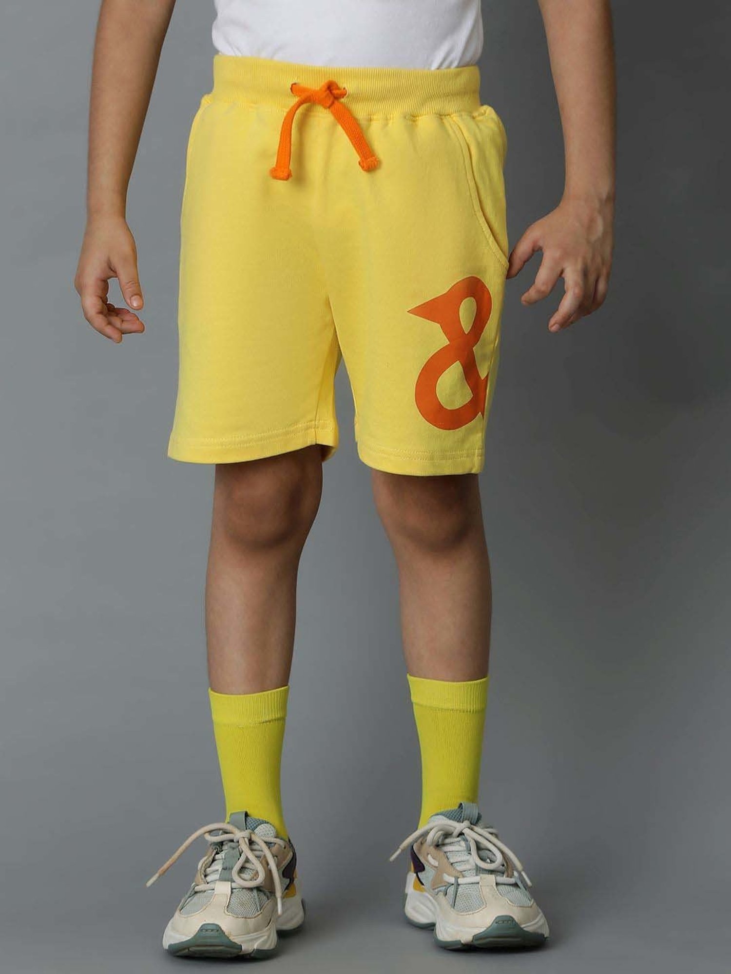 Tales & Stories Kids Yellow Cotton Printed Bermuda