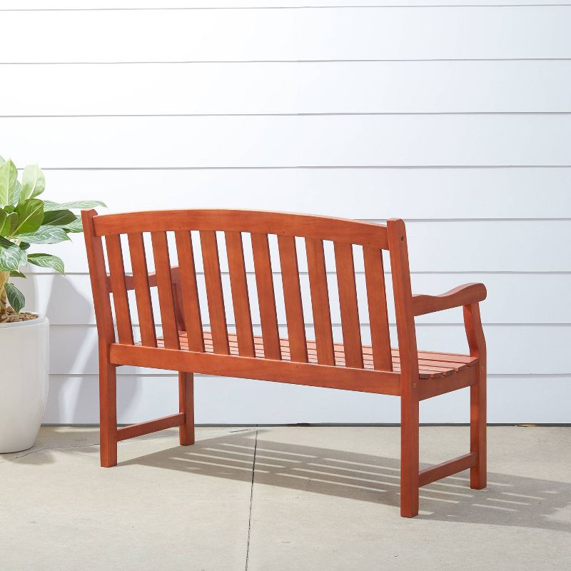 Vifah Outdoor 2-Seater Wood Bench - Brown