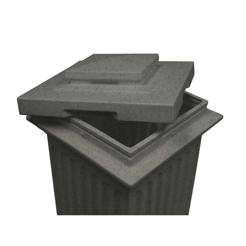Good Ideas Savannah Outdoor Column 30 Gallon Polyethylene Storage and Waste Bin, Dark Granite