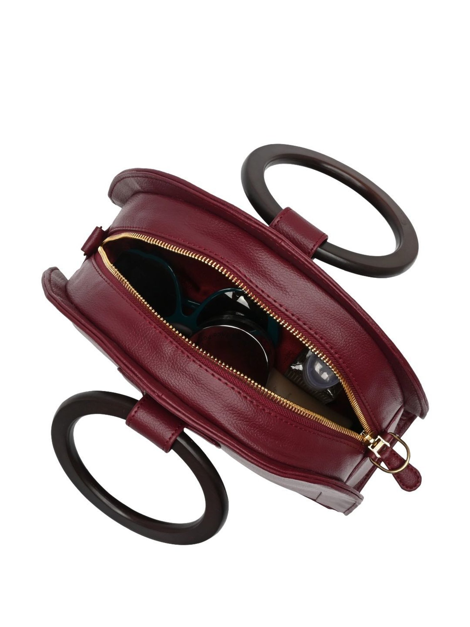 Horra Wine Solid Medium Handbag