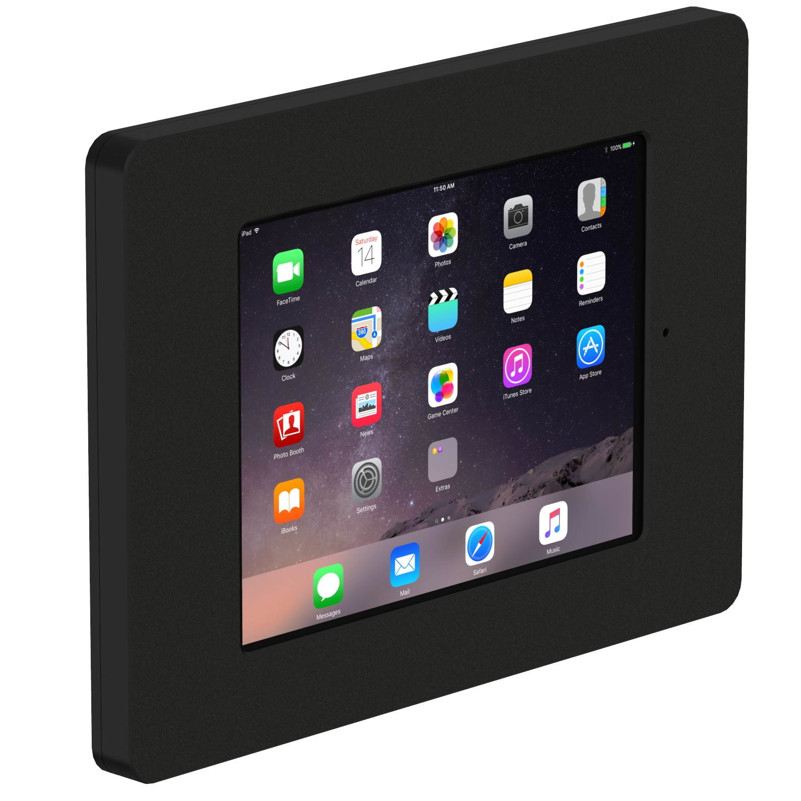 VidaMount Black Covered Home Button VESA Enclosure compatible with iPad Mini 1/2/3