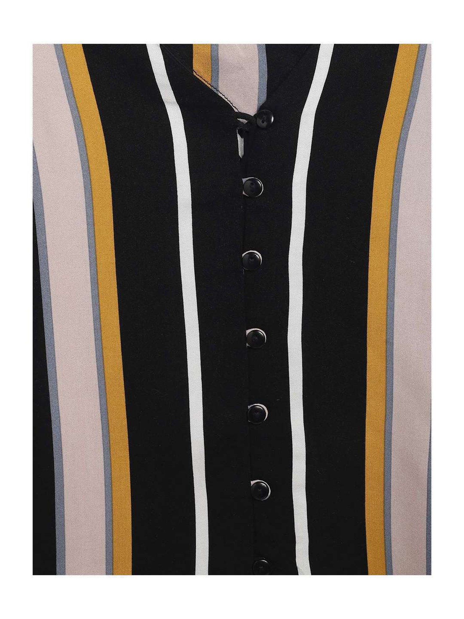 Cantabil Kids Black & Yellow Striped Dress