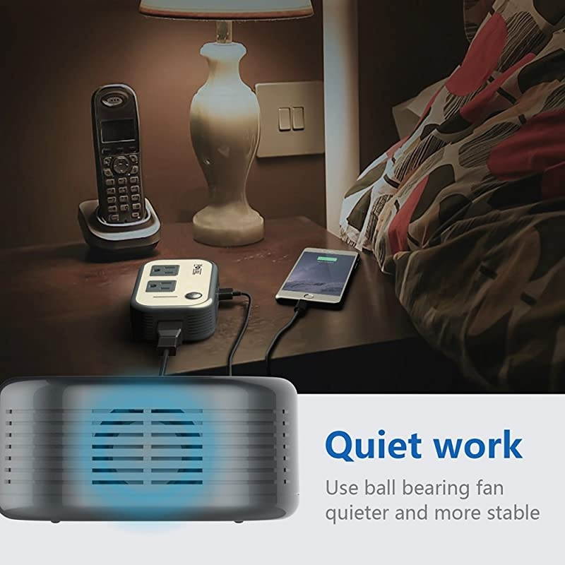 Power Step Down 220V to 110V Voltage Converter with 4Port USB International Travel Adapter for China UK European Etc Use for US appliances Overseas