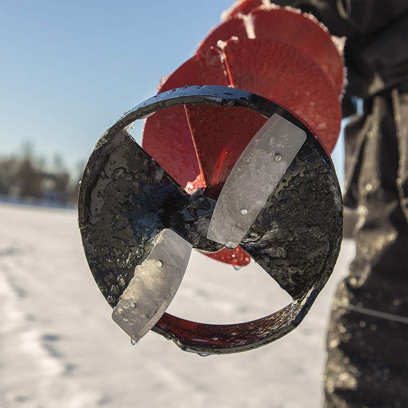 Eskimo 35400 Ice Fishing 6 Inch Steel Blade Pistol Ice Auger Bit Attachment, Red