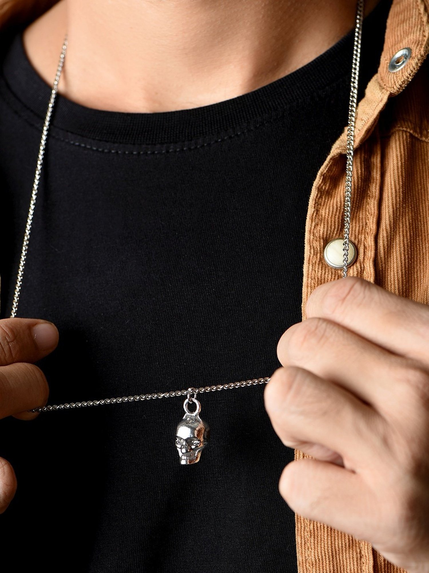 The Bro Code Silver-Plated Skull Charm Pendant Necklace for Men