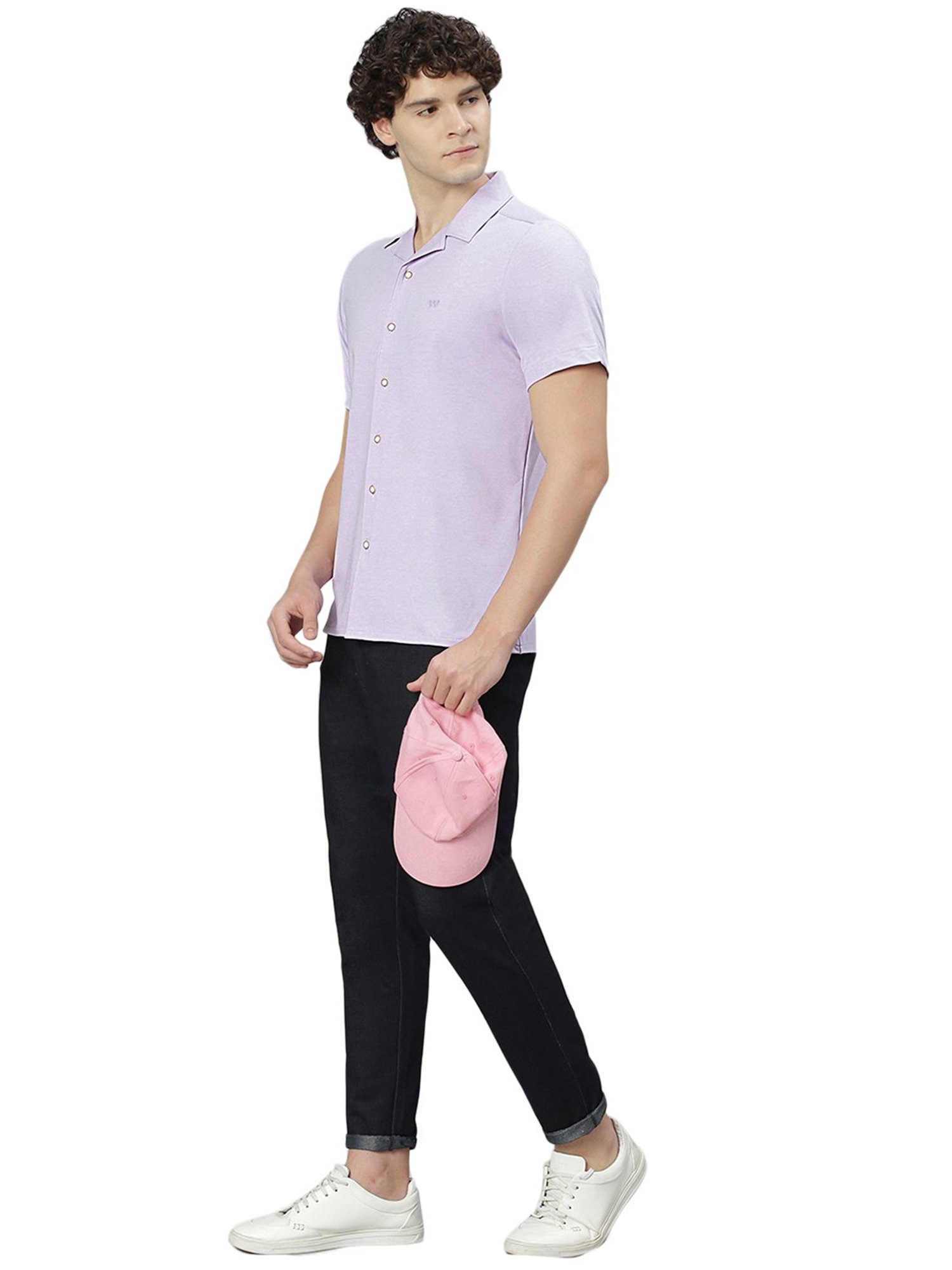 Slowave Light Purple Regular Fit Shirt