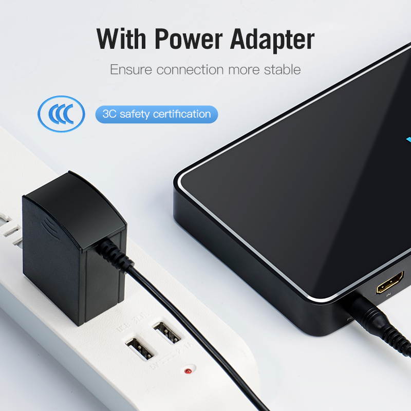 Vention 1 x 8 HDMI Splitter,1 in 8 out HDMI Audio Video Distributor Amplifier Support 4K@30Hz for HDTV PS3 PS4 Fire Stick Xbox Roku Blu-Ray Player