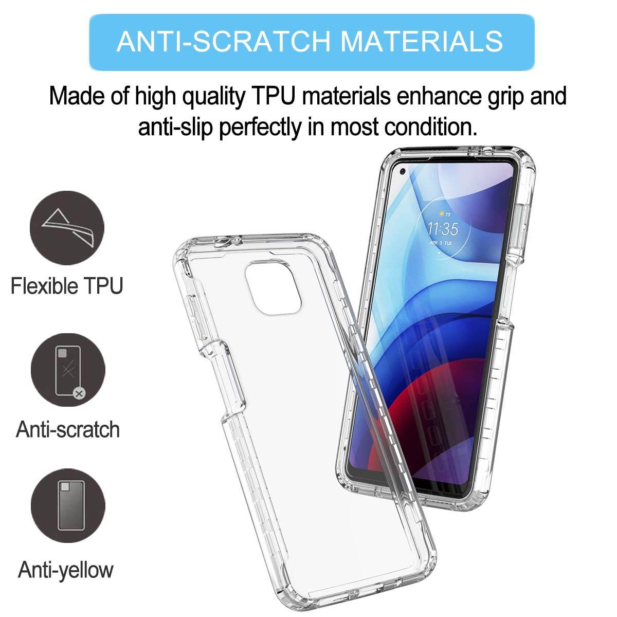 Moto G Power 2021 Case, Tekcoo Shockproof Rugged Body Protection Soft TPU Bumper Clear Case Shell Ultra-Thin Slim Flexible Rubber Anti-Scratch Protective Phone Cover For Moto G Power 2021 - Black