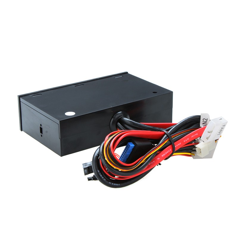 5.25" Media Dashboard Multi-function USB 2.0 SD,CF,MS,XD TF M2 Card Reader w/ eSATA,2x USB3.0,fan speed controller,LED display