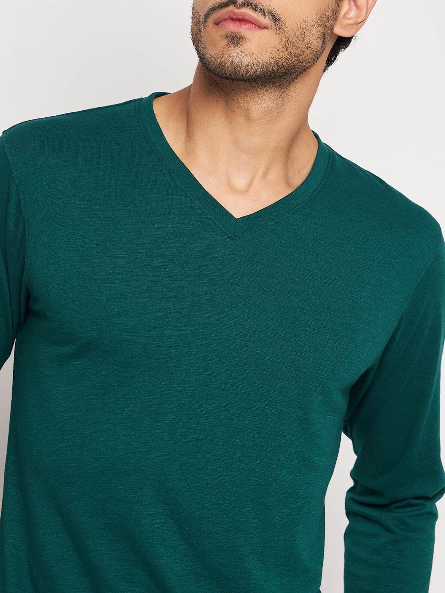 Club York Green Cotton Regular Fit T-Shirt