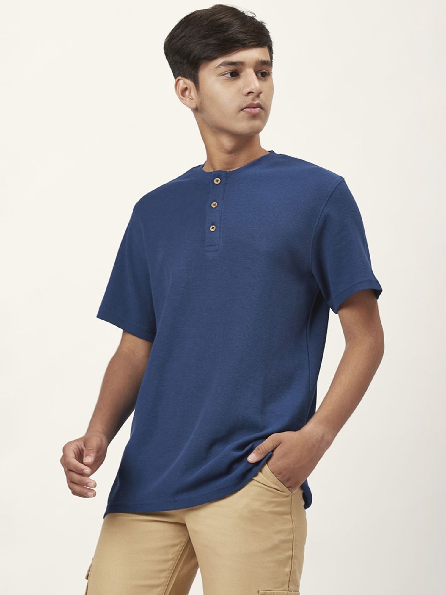 Coolsters by Pantaloons Kids Navy Cotton Regular Fit T-Shirt