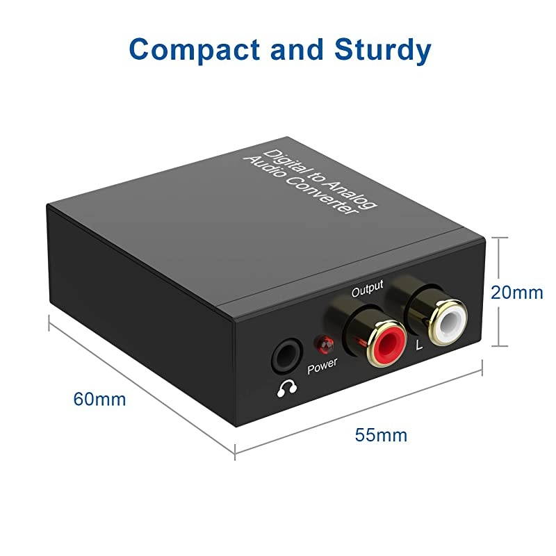 Digital to Analog Audio Converter DAC Digital SPDIF Coaxial Optical Convert to LR RCA Toslink Optical to 35mm Jack Audio Adapter for PS4 HD DVD Home Cinema Systems