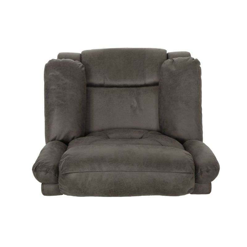Horatius Traditional Microfiber Glider Overstuffed Recliner Slate - Christopher Knight Home