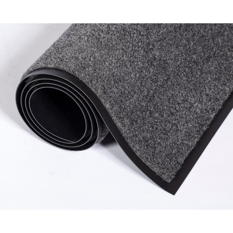 1'4"x2'4" Rectangle Indoor and Outdoor Polyurethane Floor Mat Black - PiccoCasa