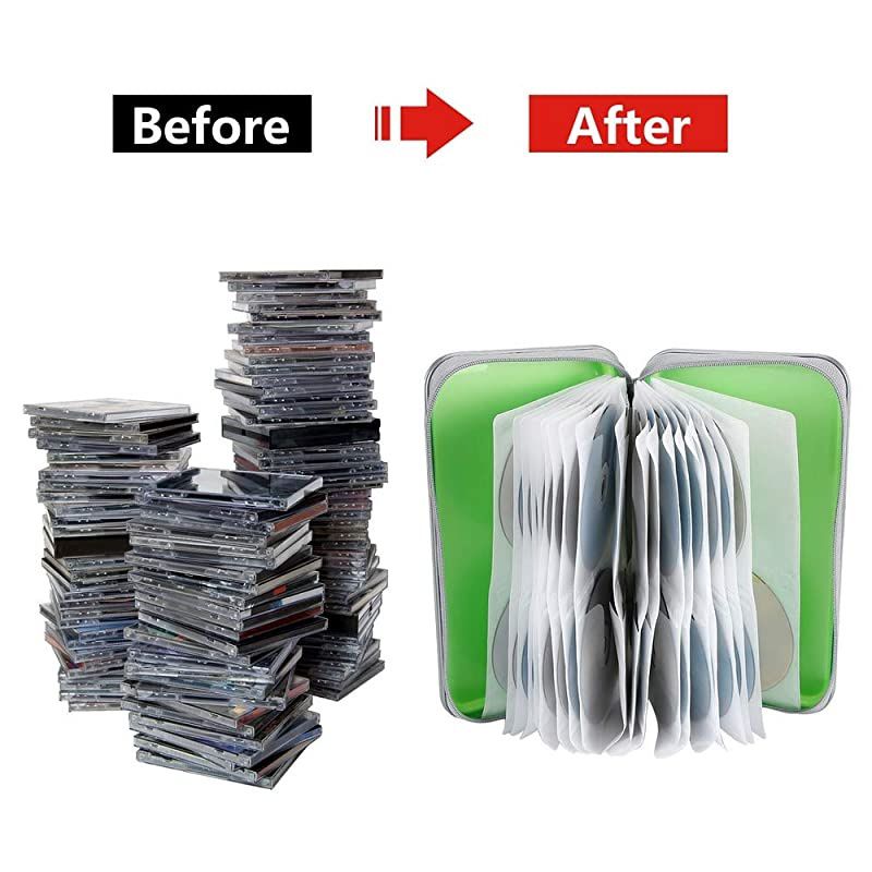 80 Capacity Heavy Duty CDDVD Wallet Binder Storage Case Bag Holder Booklet Green