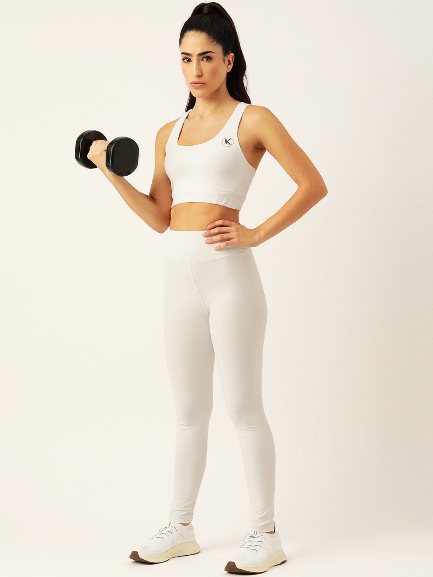 Kotty White Polyester Logo Print Tracksuit