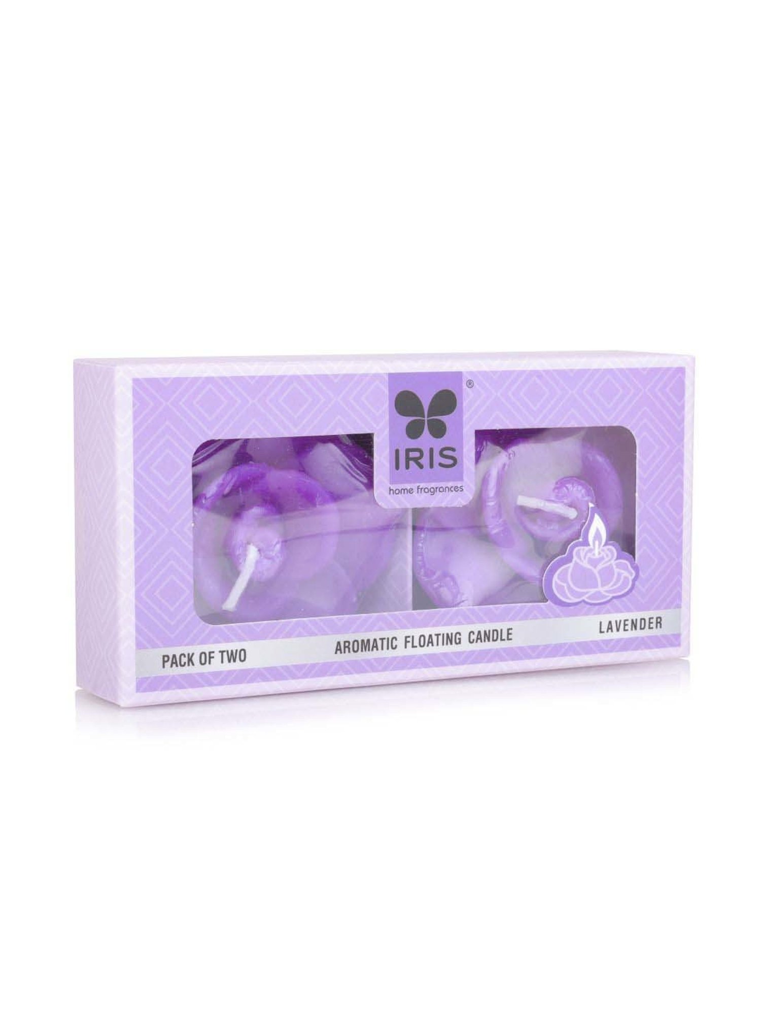 IRIS Purple Home Fragrances Lavender Aromatic Floating Candle Pack of 2 (Set of 4)
