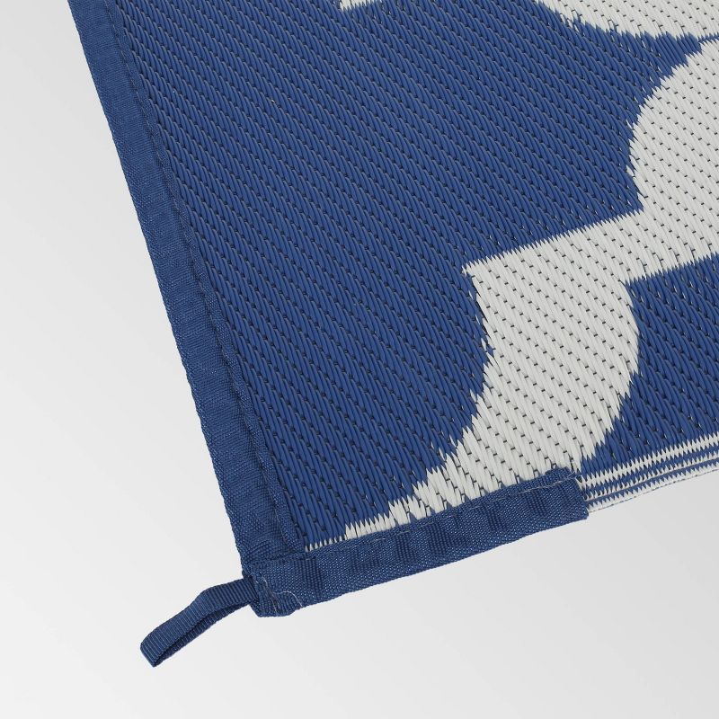 6'x9' Arundel Outdoor Modern Scatter Rug Night Blue/White - Christopher Knight Home