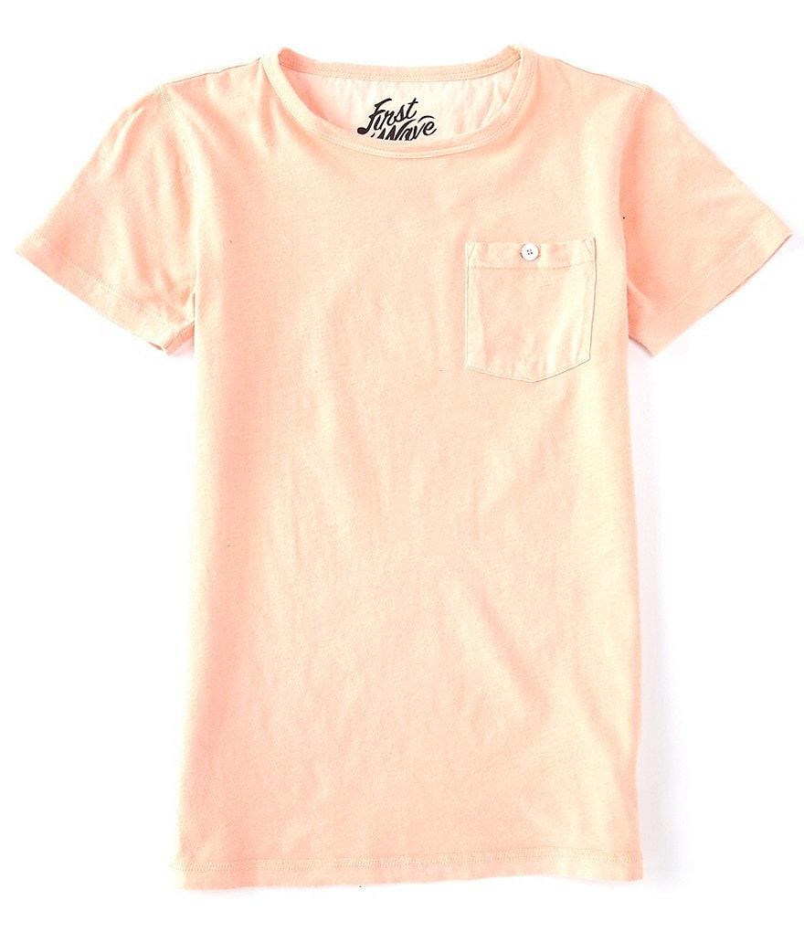 First Wave Big Boys 8-20 Short-Sleeve Garment Dye Pocket Tee