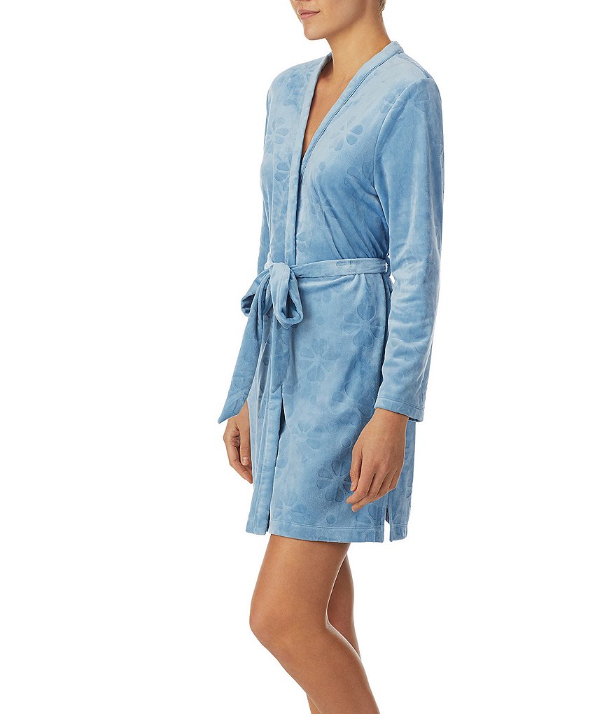 Lauren Ralph Lauren Paisley Print Satin Short Wrap Robe