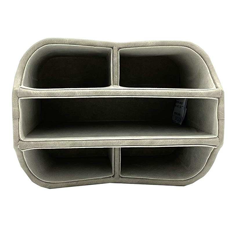 PU Leather 360 Degrees Rotatable Remote Control/Controller Organizer, Spinning TV Guide/Mail/Media Desktop Organizer Caddy Holder (Oiled Leather Grey)