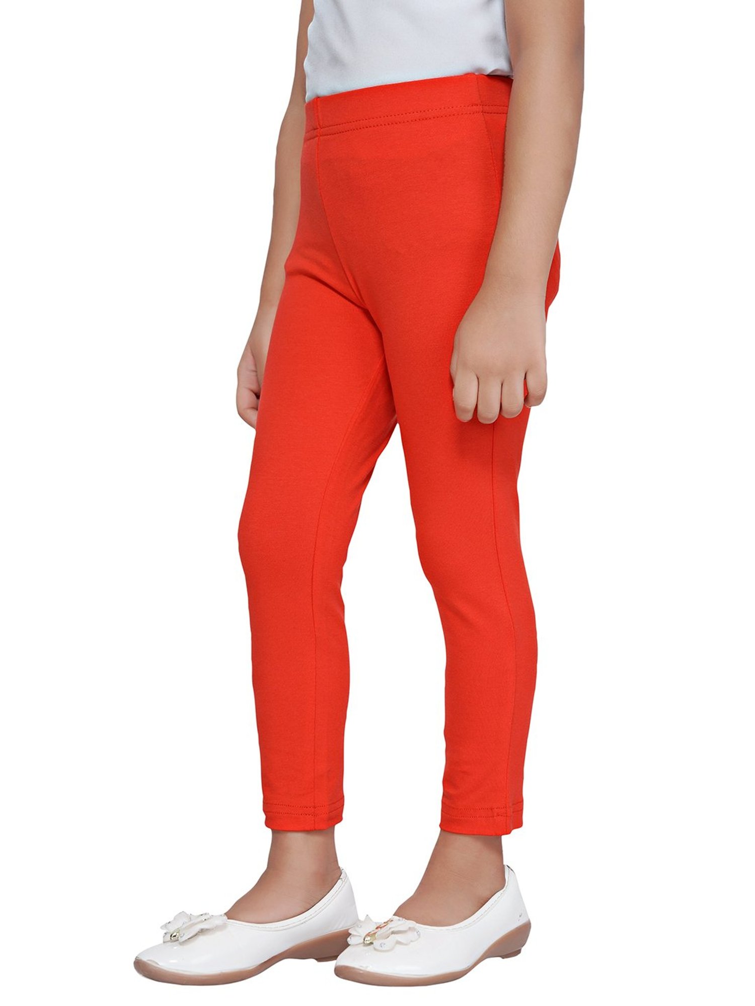Tiny Girl Orange Solid Leggings