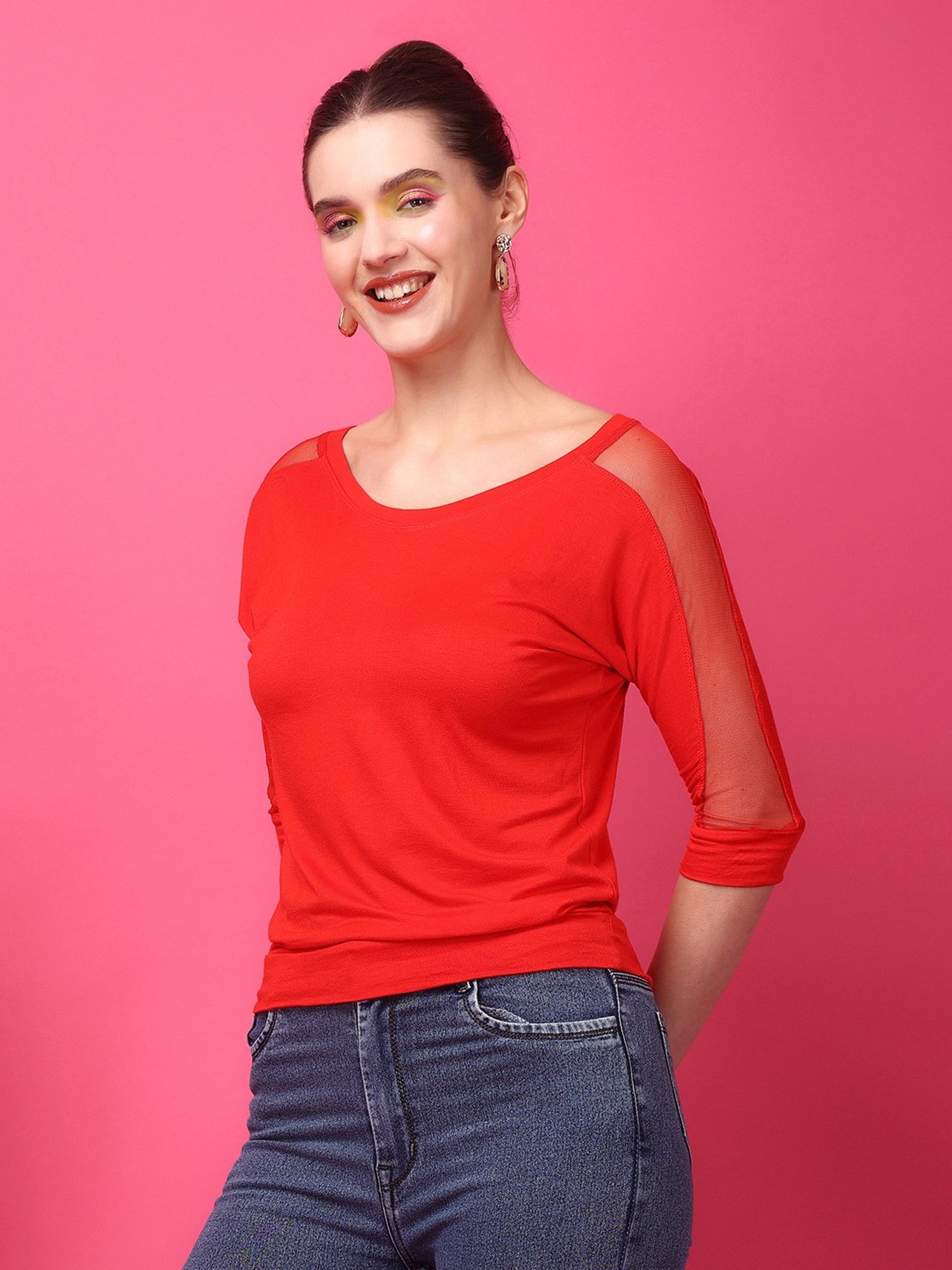 Scorpius Red Slim Fit Crop Top