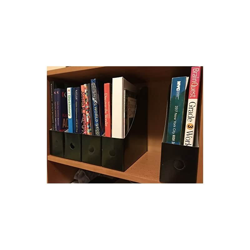 Magazine File Holders Storage Boxes 12 1/4"H x 3 1/2"W x 9 3/4"D (5 Black)