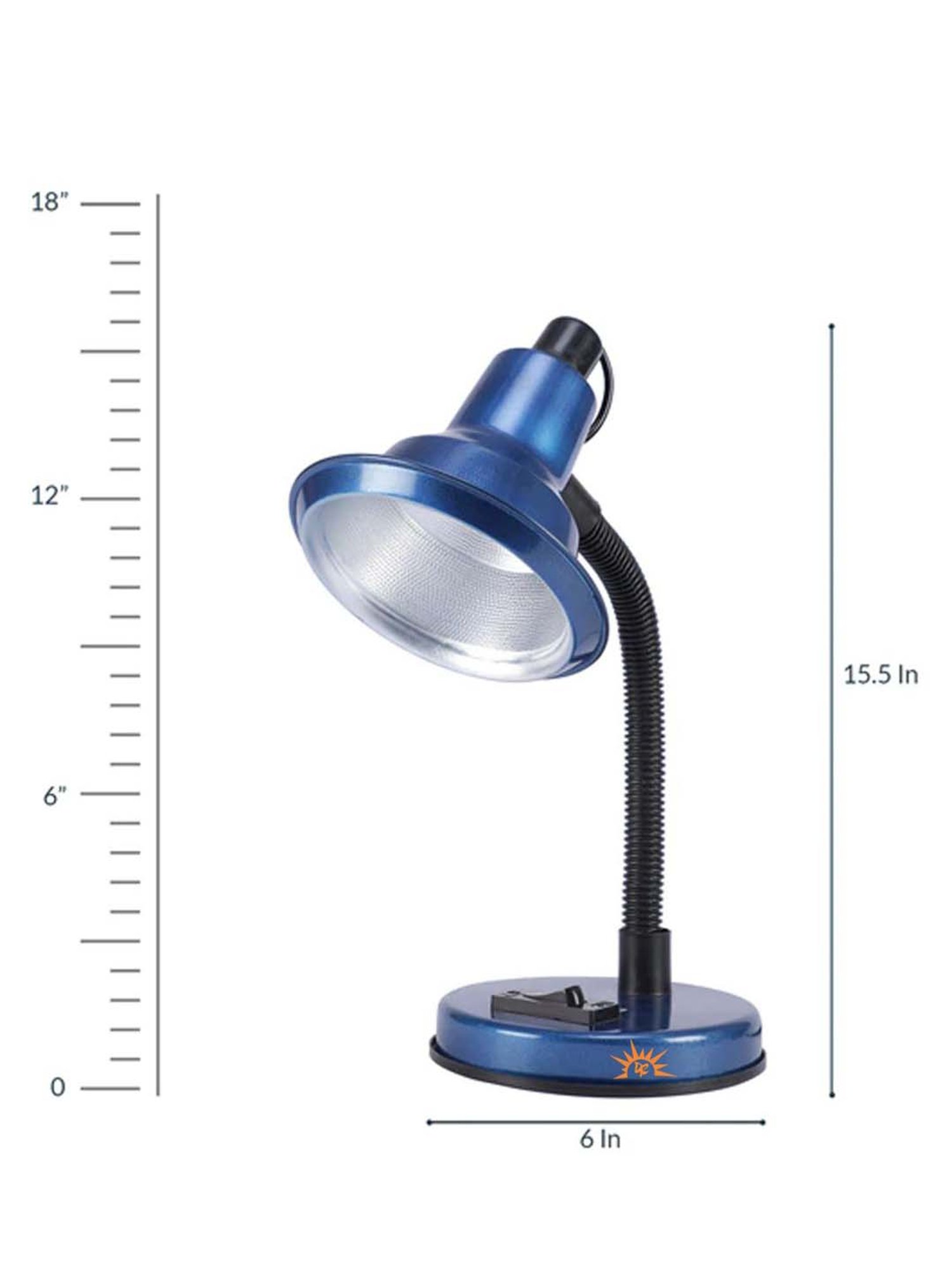 DecorativeRay Blue Iron Study Table Lamp - Set of 1
