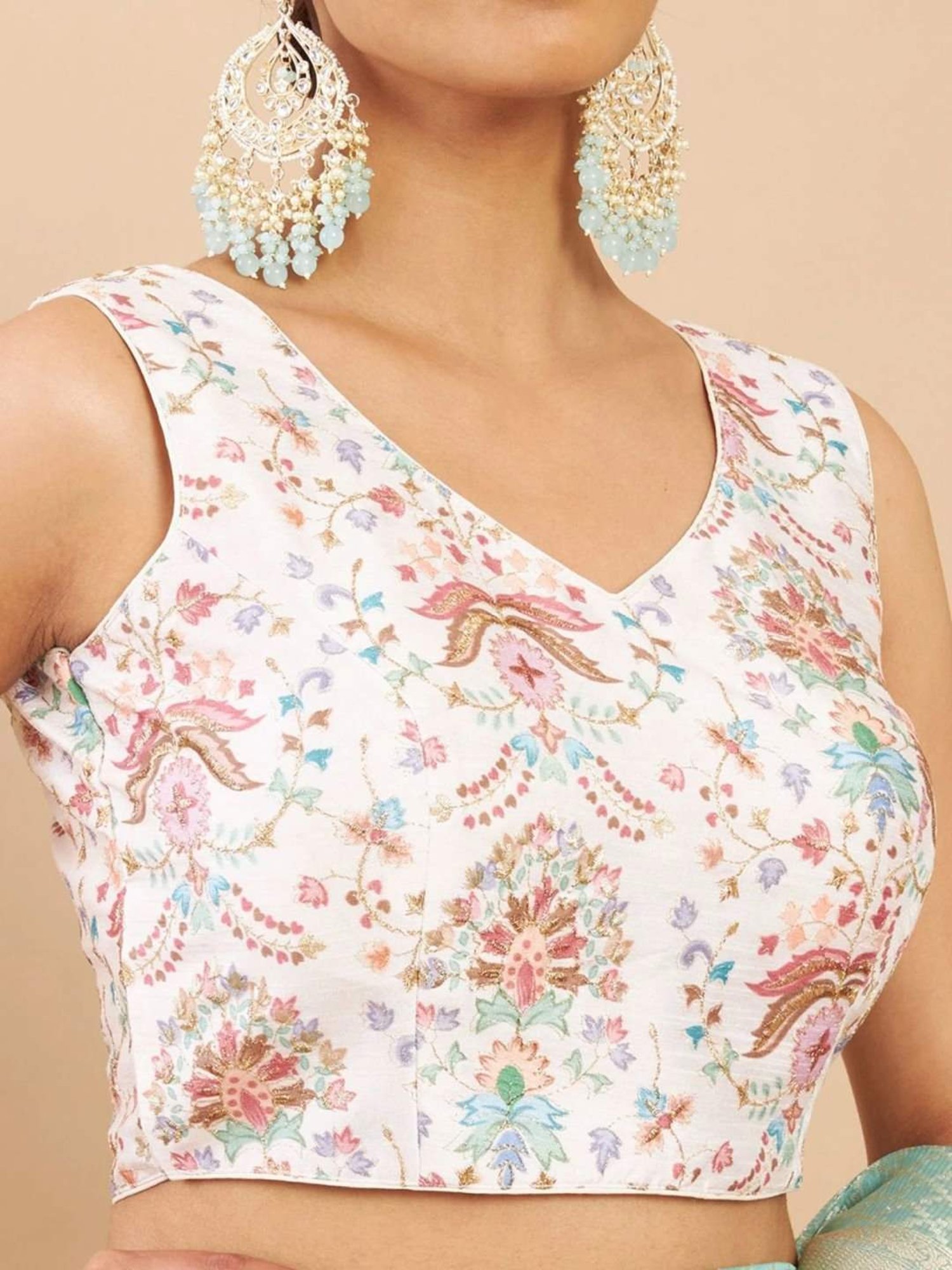Soch Cream Embroidered Readymade Blouse