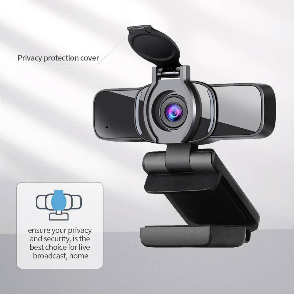 Dericam 1080P Webcam, USB Webcam, HD Computer Camera for Skype, FaceTime, Hangouts, PC/Mac/Laptop/MacBook/Tablet with Built-in Mic and Privacy Cover