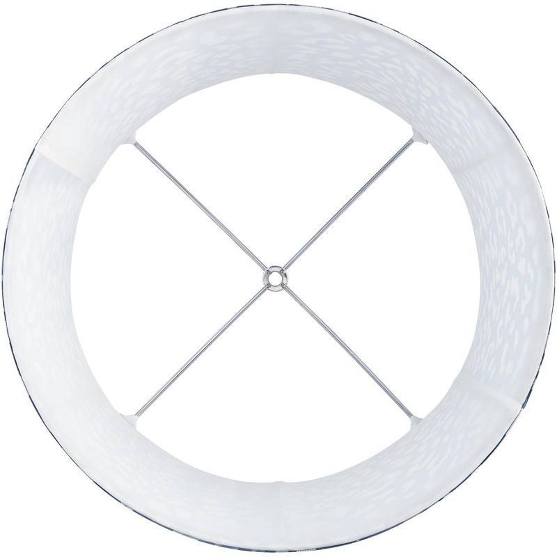 Springcrest Blue Leopard Spot Medium Drum Lamp Shade 14" Top x 16" Bottom x 11.5" High (Spider) Replacement with Harp and Finial