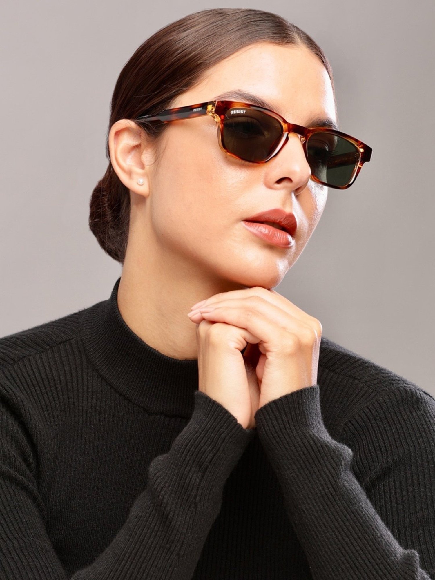 Resist Eyewear Brown Wayfarer uv protected Unisex Sunglasses