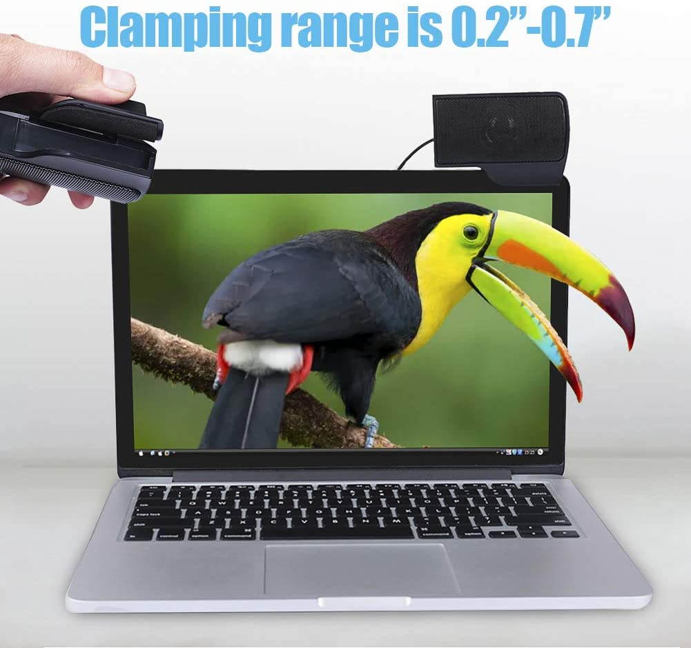 ELENKER Laptop Speakers, External USB Powered Mini Wired Portable Clip-on Computer Soundbar for Desktop PC Monitor Notebook Tablets TV