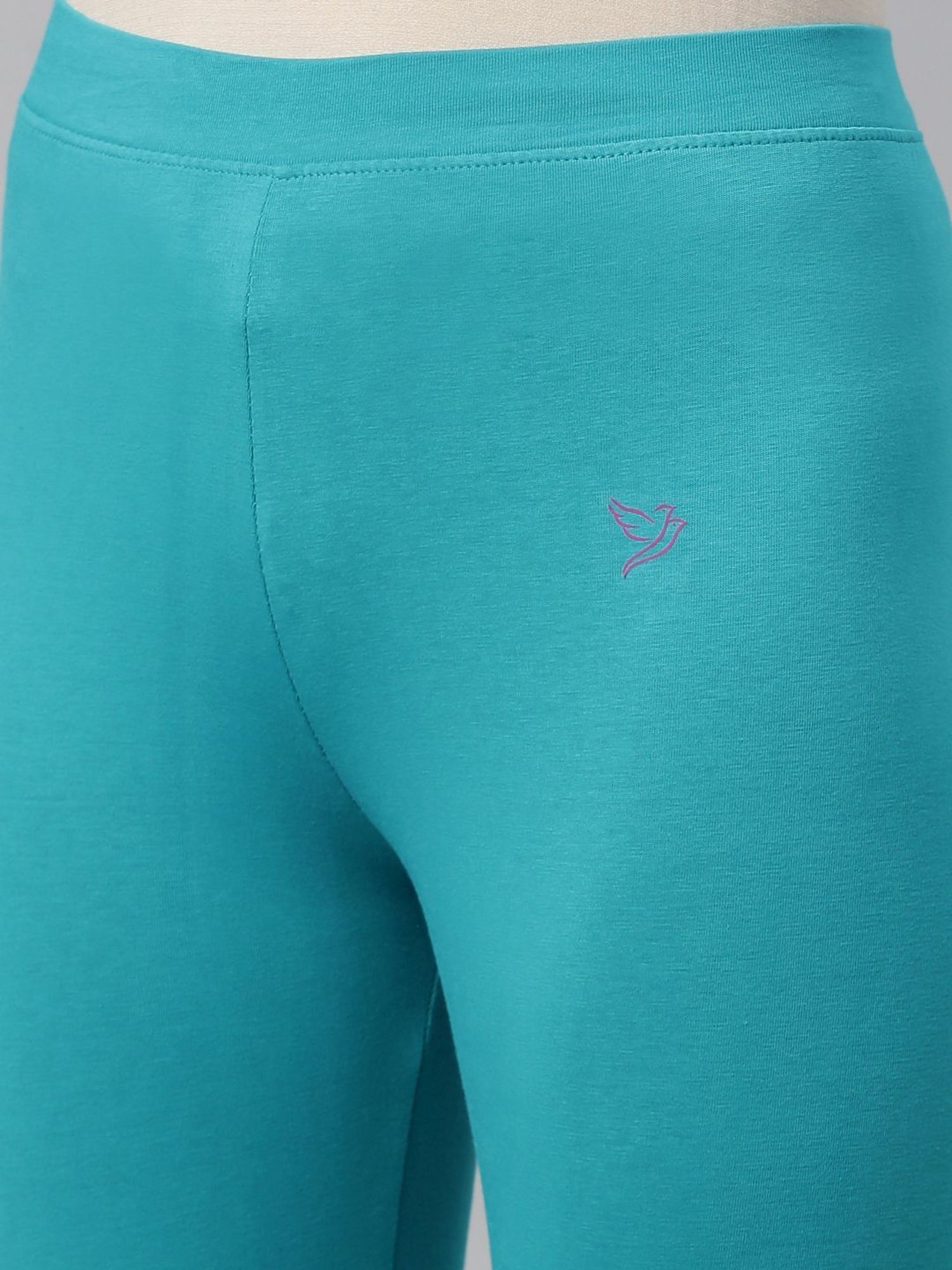 TWIN BIRDS Blue Cotton Leggings With Dupatta