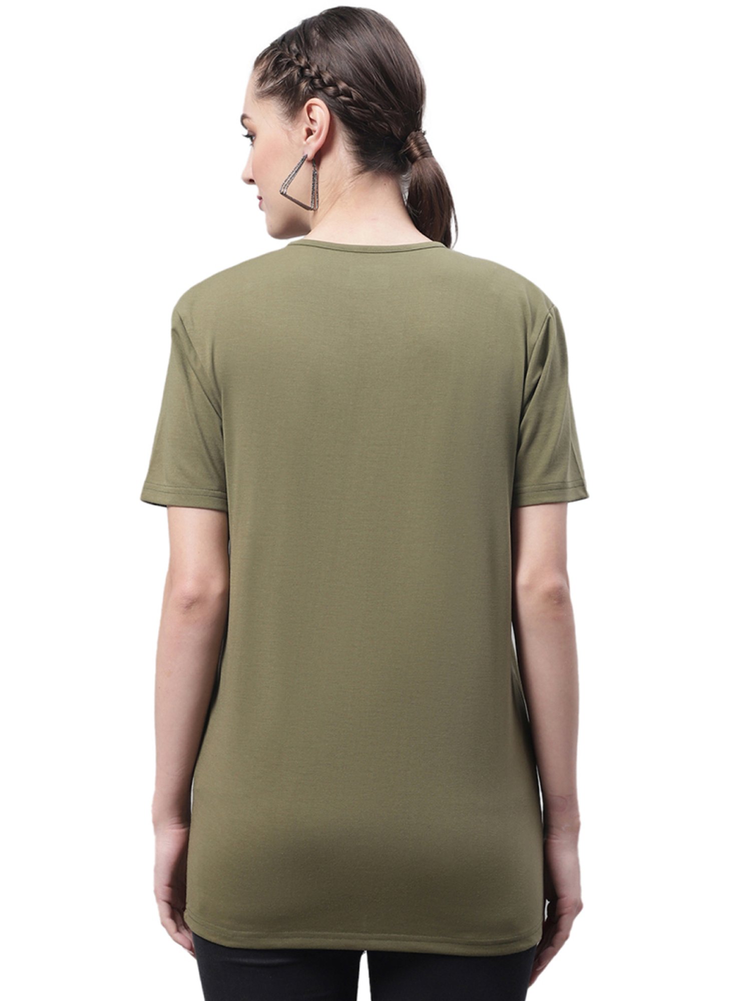 Vimal Jonney White & Olive Green Cotton Logo T-Shirt - Pack Of 2