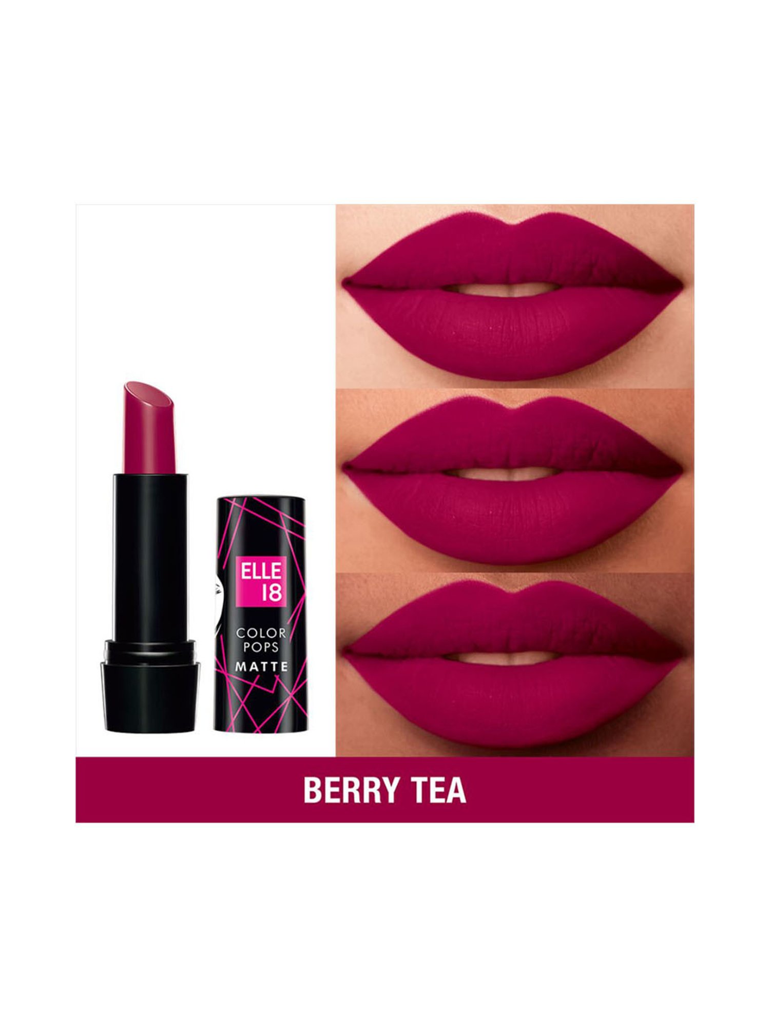 Elle 18 Color Pops Matte Lipstick W14 Berry Tea - 4.3 gm