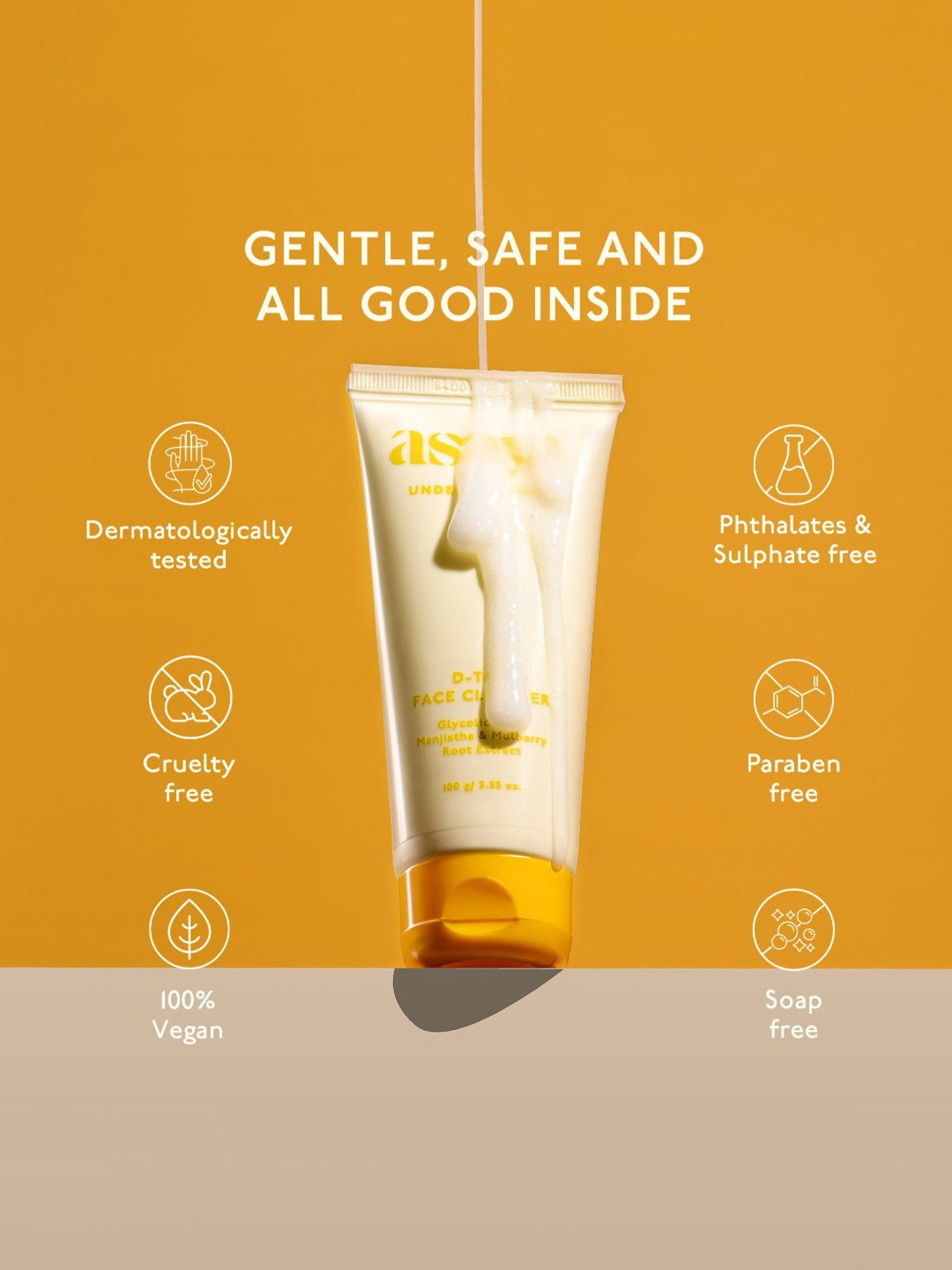 Asaya Manjistha & Glycolic Acid D-Tan Face Cleanser  - 100 gm