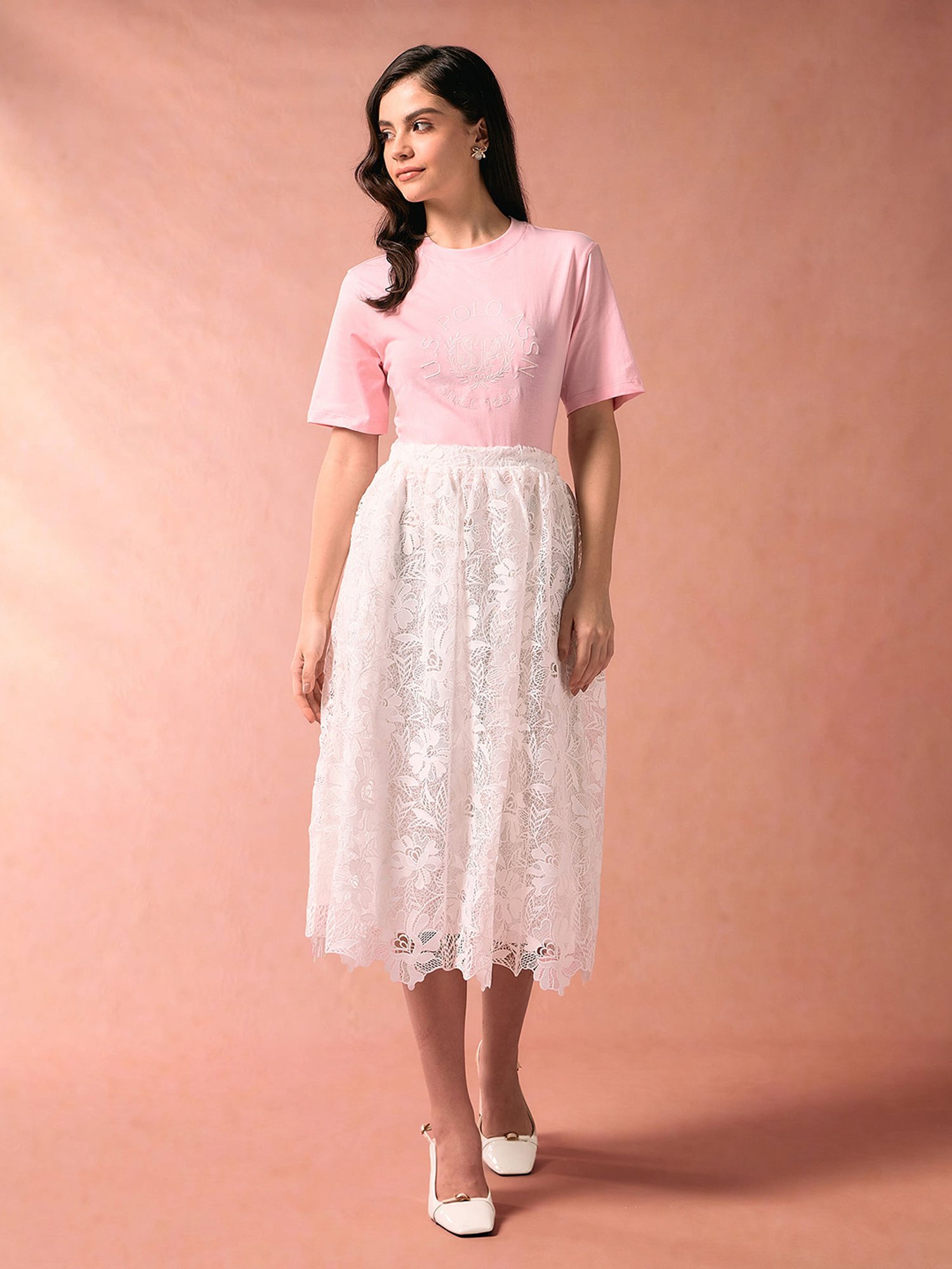 U.S. Polo Assn. Pink Graphic Print T-Shirt