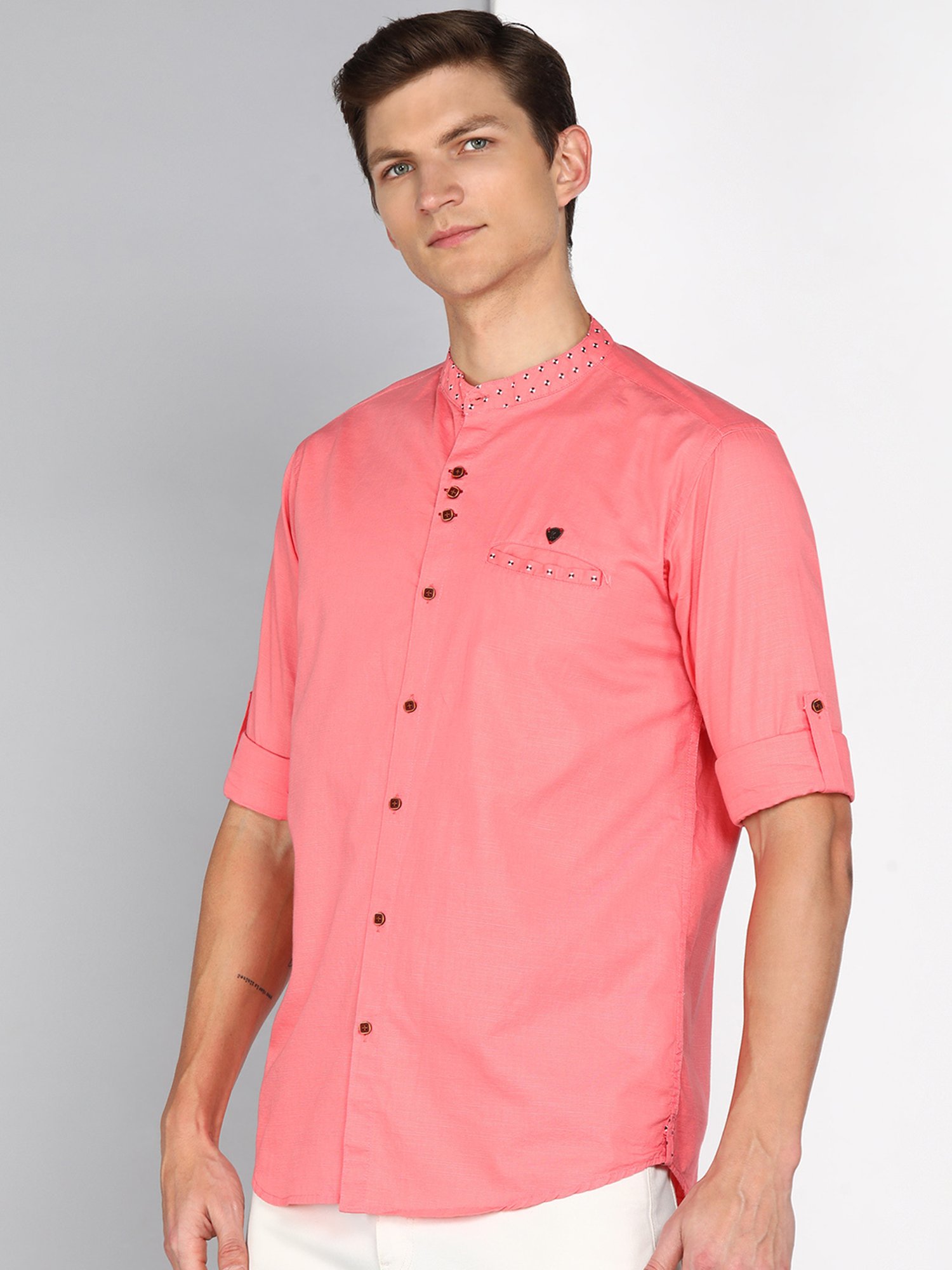 Kuons Avenue Rose Pink Slim Fit Shirt