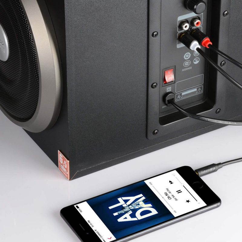 J&D 3.5 mm to 2RCA Cable, RCA Cable Gold-Plated [Audiowave Series] 3.5mm Male to 2 RCA Male Stereo Audio Adapter Y Splitter RCA Cable - 3 Feet