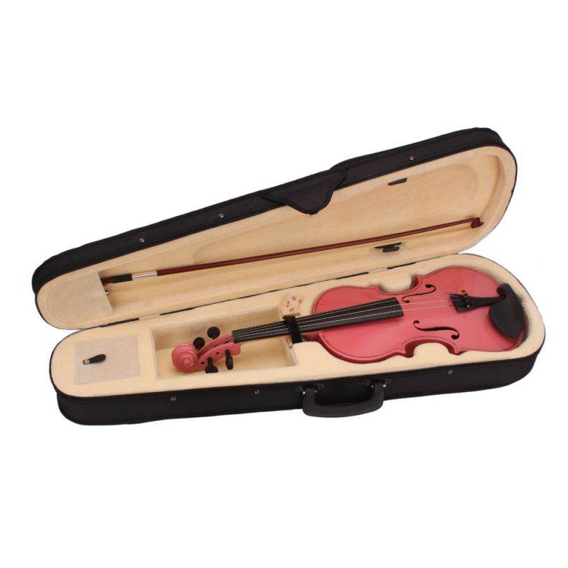 New 3/4 Size Acoustic Violin Fiddle with Case Bow Pink for 11-12 years old Kids
