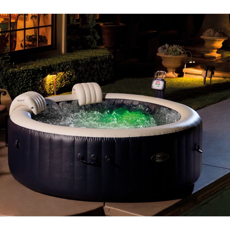 Intex PureSpa 4 Person HotTub, Multi-Colored LED Light & Attachable Cup Holder