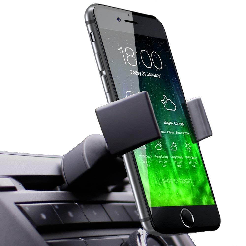 Koomus Pro CD Slot Car Mount Holder Cradle for All Smartphones - Black